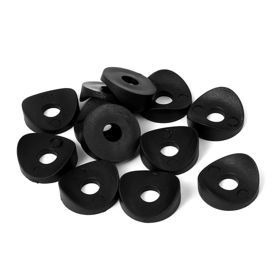 Unique Bargains 25mm x 8mm x 8mm Plastic Machine Triangular Spring Deck Washers Fastener Black 12Pcs