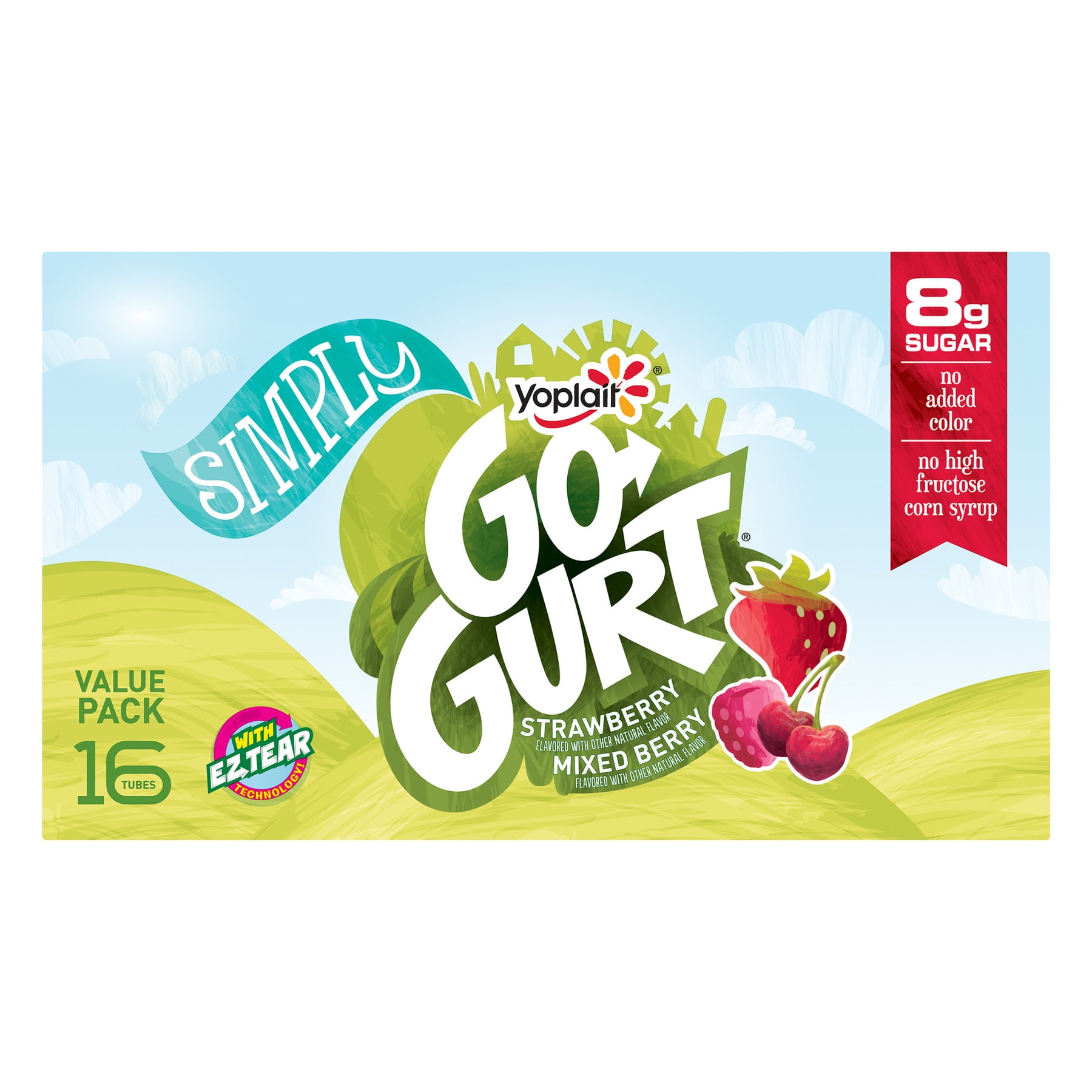 Yoplait Simply GoGurt Yogurt, Mixed Berry/Strawberry 16ct. Walmart
