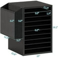 thumbnail image 4 of Office Mail Sorter, Wooden Paper Organizer With Storage Bag, 10 Tier Adjustable Classroom Mailbox, Removable Classroom Organization, Teacher Desk Organization for Office, Study, Black, 4 of 16