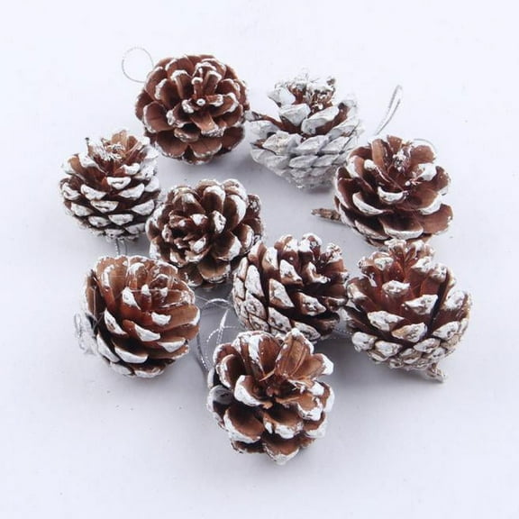 JeashCHAT 9pcs Christmas Pine Cones Bauble Xmas Tree Party Hanging Decoration Ornament