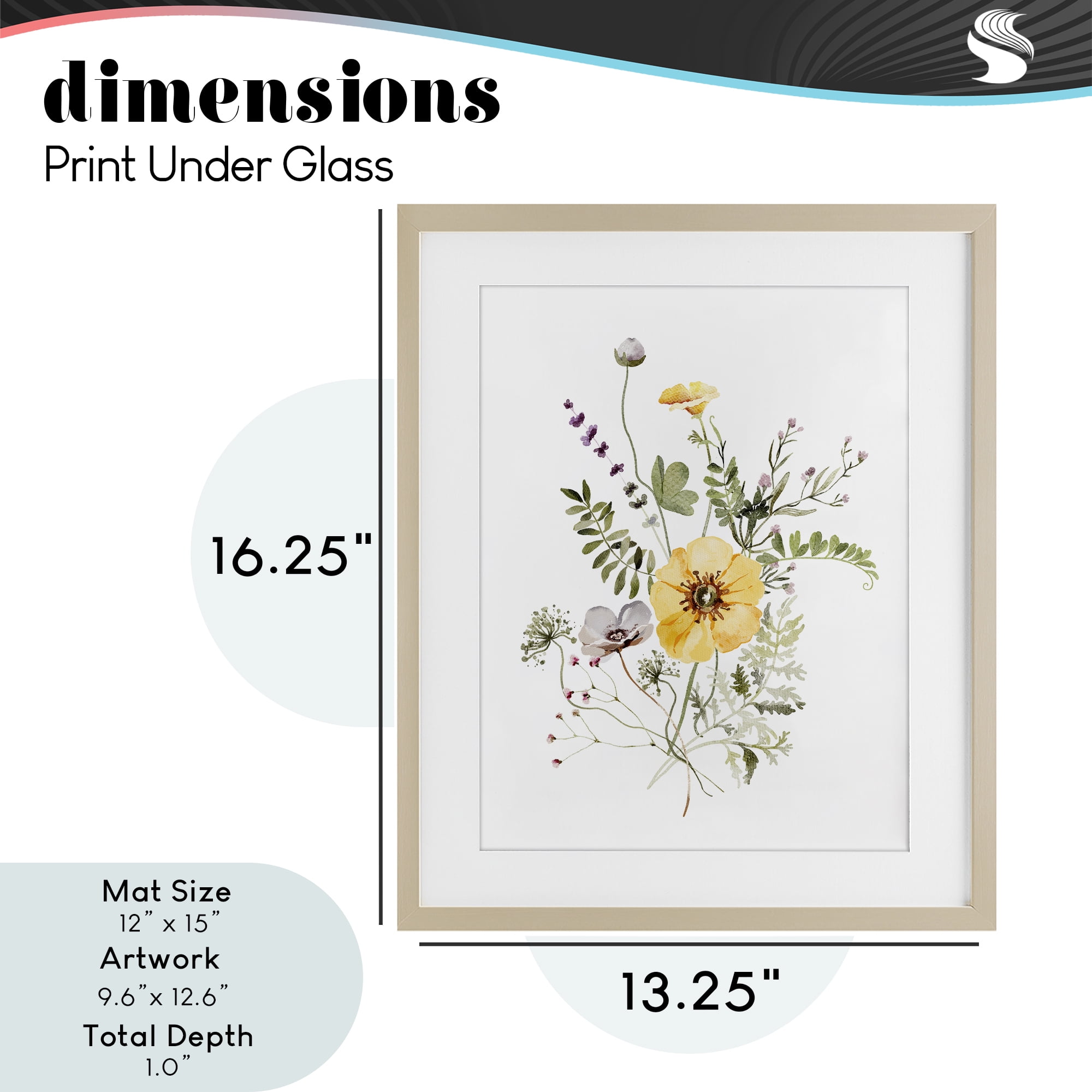 Gardening Herb Blooms Birch Framed Print Under Glass, design by Lettered and Lined