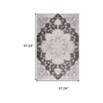 thumbnail image 6 of 4' X 6' Gray and Brown Southwestern Distressed Area Rug, 6 of 7