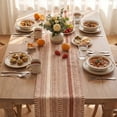 thumbnail image 6 of Sm:)e Wheat Ear Caramel Farmhouse Woven Table Runner 12x72 Inch, Seasonal Holiday Rustic Kitchen Dining Table Decoration for Home Party Decor, 6 of 8