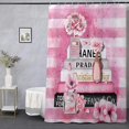thumbnail image 3 of 2025 High Fashion Shower Curtain, Pink & Black Luxury Shower Curtain, Waterproof Polyester Fabric Shower Curtains Bathroom Decor With 12 Hooks 72 X 72, 3 of 5