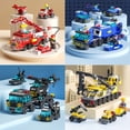 thumbnail image 3 of GloryStar READY STOCK Mini 6 In 1 Building Blocks DIY Educational Play for Children Police Airplane&fire Truck&castle Model Building Blocks Construction fleet, 3 of 9
