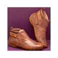 thumbnail image 3 of Fangasis Women Booties Non-slip Flat Boots Casual Ankle Walking Vintage Dark Brown 9, 3 of 3