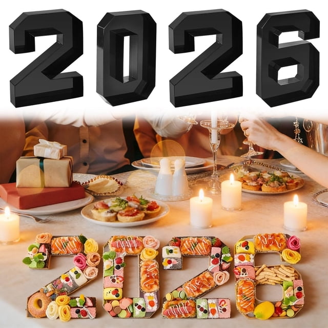 ZZkhGO 2026 Graduation Fillable Number Box, Sturdy Cardboard Paper Platter for Fruit Cheese Snacks, Party Center Decoration for Graduation Season Dinner