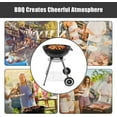 thumbnail image 4 of Small Charcoal Grill, SEGMART Charcoal BBQ Grill Charcoal with 2 Wheels, Outdoor BBQ Grill Charcoal with Ventilation & Metal Griddle, 18" Dia x 23.6" H Grill Outdoor Cooking for Camp Yard, Black,H1215, 4 of 15