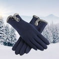thumbnail image 4 of Guantes de invierno para mujer con la táctil, gruesos, dos, a prueba , con forro , guantes - Blue Azul Sunnimix Guantes de invierno para mujer, 4 of 8