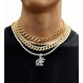 thumbnail image 3 of Gold Silver Tennis Chain hip-hop OTF Necklace for Men Women, Rhinestone Tennis Necklaces for Women and Teens,Tennis and Cuban Link Chains23.36 Inches (silvery), 3 of 8