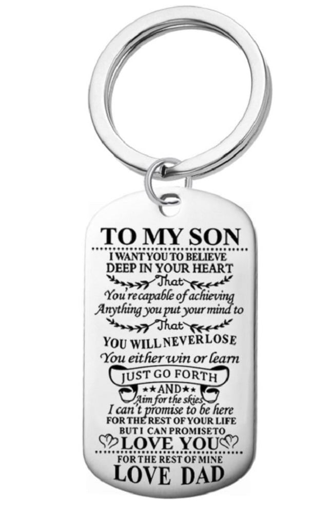 To My Daughter Love You Mom Key Chain Stainless Steel Heart Keyring Keyfob Gift 