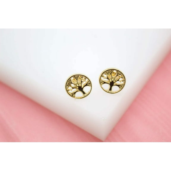 18K Gold Filled Tree of Life Earrings (L40)