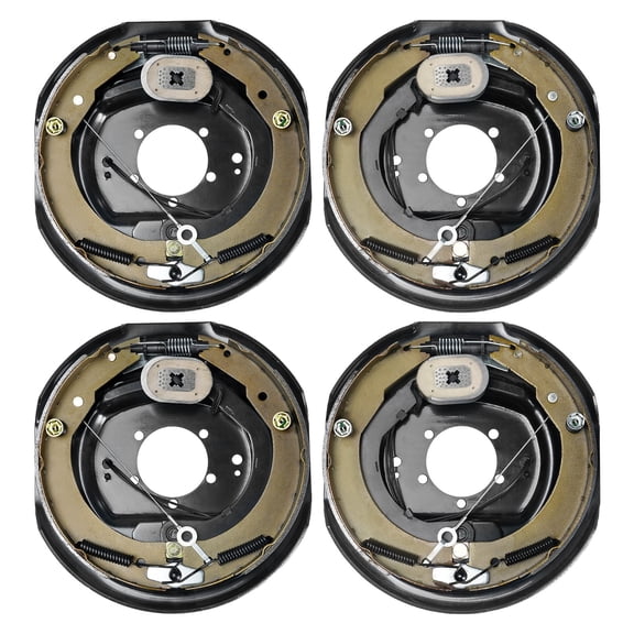 VEVOR Electric Trailer Brake Assembly, 12" x 2", 2 Pairs Self-Adjusting Electric Brakes Kit for 7000 lbs Axle, 5-Hole Mounting, Backing Plates for Braking System Part Replacement (2 Right   2 Left)