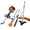 Orange + Plastic#4, variant on 33cc Gas Powered 4 in 1 Multi-Functional Trimming Tool for Lawn Care, Orange Plastic Garden Tool System with Pole Saw, Hedge Trimmer, Grass Trimmer, and Brush Cutter EPA Compliant