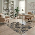 thumbnail image 2 of ODIKA 4'x6' Beige Navy Geometric Block Washable Area Rug Contemporary Abstract Motif Design with Dotted Stain Resistant, Low Pile, Easy Care for Dorm Room, Small Living, 2 of 7