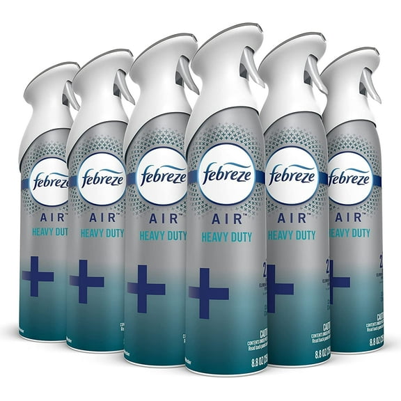 Febreze Air Freshener Heavy Duty Spray, Odor Fighter, Crisp Clean, 8.8 oz (Pack of 6)