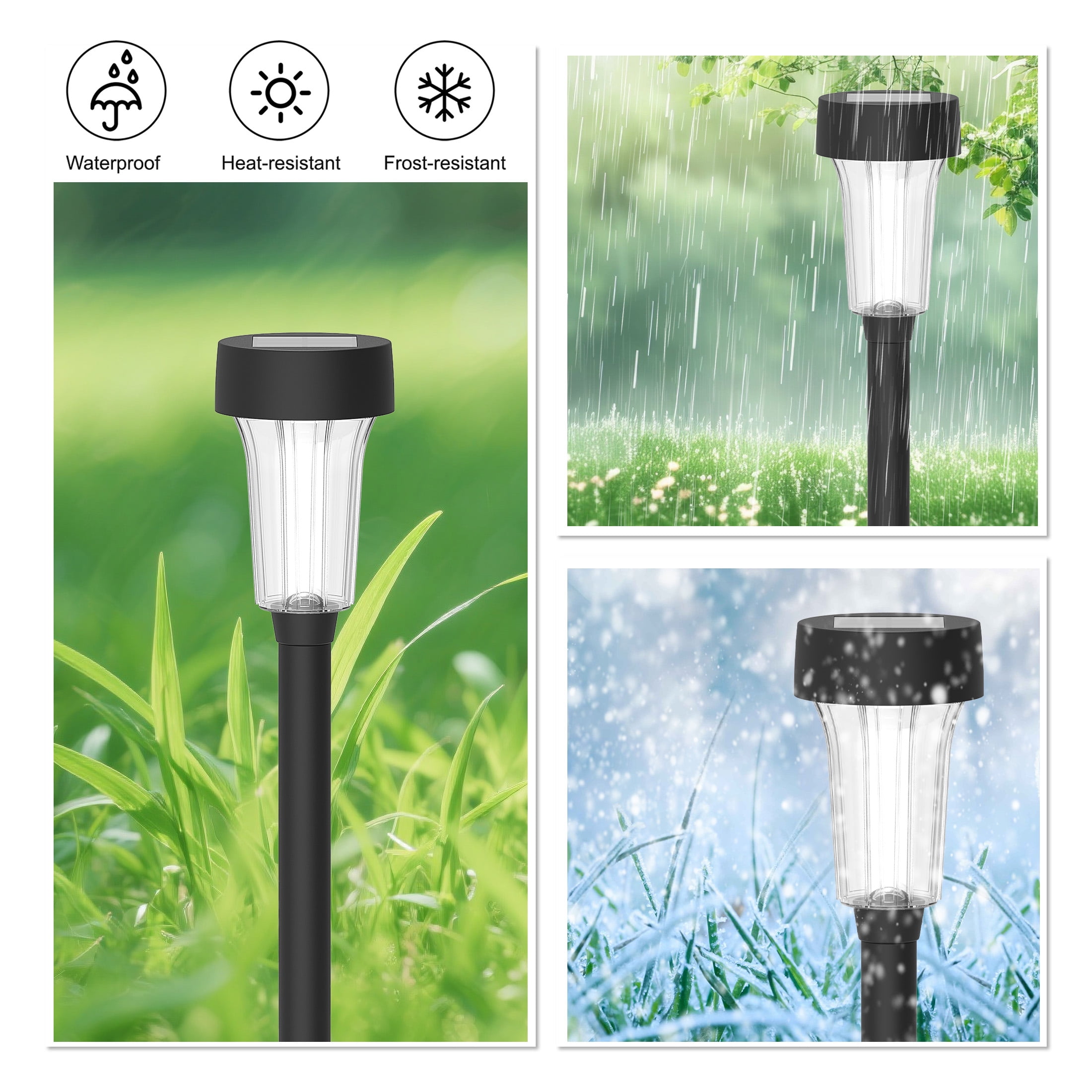 Mainstays Solar Powered Classic Flare Pathway Light and Landscape Light with Color Holding LED, 5 Lumens (6 Count)
