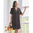 thumbnail image 4 of Ekouaer Nightgowns for Women Button Down Sleep Shirts Short Sleeve Nightshirt Classic Pajama Dress Soft Sleepwear, 4 of 6