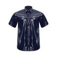 thumbnail image 6 of vastwit Men Plastic Oversized Shirts Pants Set Waterproof Two-piece Outfit Sweat Suit Jogging Sportswear Dark Blue XXL, 6 of 7