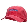 thumbnail image 2 of Mechanic Embroidered Washed Solid Pigment Dyed Cotton Twill Brass Buckle Cap - Red OSFM, 2 of 5