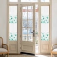 thumbnail image 2 of Teal Spring Floral Window Privacy Film, Summer Botanical Watercolor Vintage Static Cling UV Sun Blocking Heat Control Window Tint, Non-Adhesive One Way Windows Privacy Cover 17.7''x78.7'', 2 of 7
