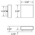 thumbnail image 3 of 20025LEDDMG-BL/FST Access Lighting Strand - 12W 1 LED Outdoor Wall Sconce In Modern Style-5.5 Inches Tall and 5.5 Inches Wide, 3 of 7