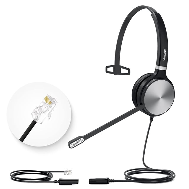 Auriculares Yealink YHS36 QD a RJ9 con cable y micrófono