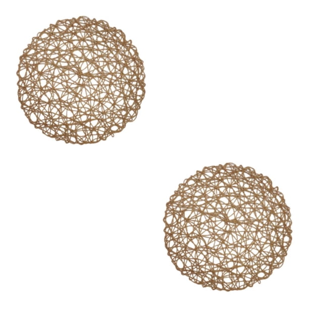 Kearding 6 piezas hechas a mano con creatividad: artesanía exquisita, alfombrilla de cuerda de papel, decoración de de comedor, 38 cm, café 38cm café claro co 2Conjunto