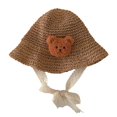 thumbnail image 1 of style4 Sombrero para niños, sombrero de paja para bebé con encaje de oso bonito, sombrilla de verano, sombrero de pescador infantil, 1 of 5