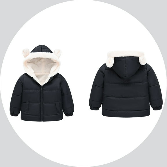 Baby Boys Winter Coat,Baby Boys Puffer Coat Cute Bear Ear Hooded Jacket Windproof Down Jacket for Toddler Baby Girls Winter Warm Outerwear Baby Girl Clothes Winter