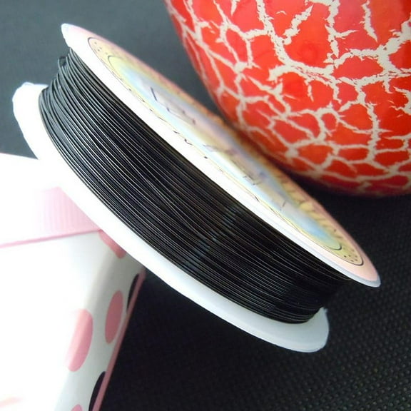 1roll 1 Roll 39.37 Feet(12m) 0.4mm Round Craft Copper Wire Stringing Materials for DIY Bracelets Necklace Beading Jewelry Making and Crafts Black 26 Gauge