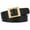 Black, variant on JASGOOD Women Leather Belts for Pants Black Fashion Belt with Square Gold Buckle