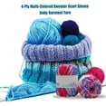 thumbnail image 3 of Crochet Yarn Multi-Colored Sweater Scarf Gloves Baby Garment Bundle Accessories DIY Gifts Comfortable Skeins Set Threads 4-Ply 05blue and red, 3 of 5
