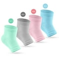 thumbnail image 2 of 4 Pairs Heel Moisturizing Socks Open Toe Socks Gel Heel Socks Cotton for Dry Cracked Feet Women Men (Pink, Turquoise, Blue, Grey), 2 of 7