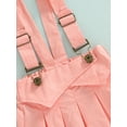 thumbnail image 6 of 2 Pcs Kids Girl Ribbed Short Sleeve Tops + Suspender Pleated Skirt, Lace Flower Patchwork Sweet Summer Clothing, 6 of 7