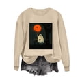 thumbnail image 5 of VKOYWKM Spooky Halloween Sweatshirt for Women Ghost Pumpkin Graphic Oversized Sweatshirt Crew Neck Long Sleeve Casual Fall Sweatshirt Holiday Party Pullover, 5 of 7