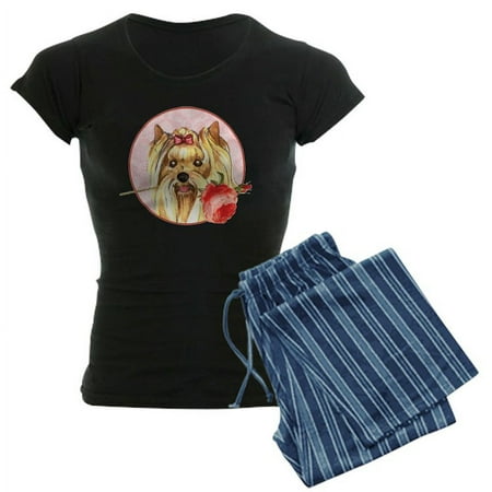 

CafePress - Yorkie Rose - Women s Dark Pajamas