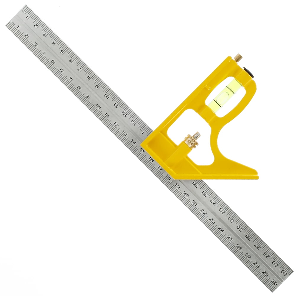 12" ADJUSTABLE COMBINATION TRY SQUARE TOOL SLIDING METAL RULER SCRIBE LEVEL 