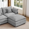 thumbnail image 3 of 102 Inch Modular Sectional Sofa Set - L Shaped Couch for Living Room, 3-Seater Comfy Cloud Couches with Movable Ottoman, DIY Combination, Chenille Upholstered Sofa, 3 of 8