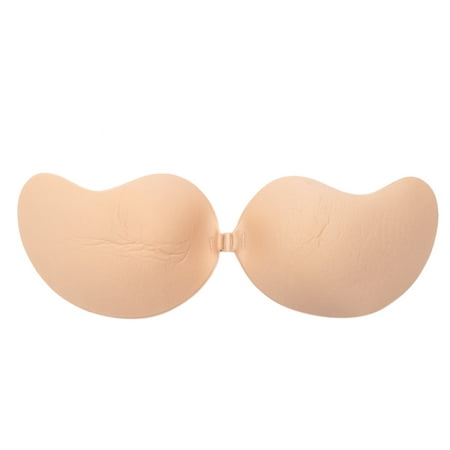 

Women S strapless lnvisible bra Cup B Mango Chest Stick Hook Breathable No Steel Ring Gathered Underwear Suitable For Party Dresses Light Skin Tone