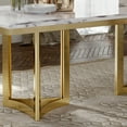 thumbnail image 6 of POVISON 79" Bura Modern Faux Marble Dining Table For 6-8，White Rectangular Tabletop Gold Stainless Legs, 6 of 7