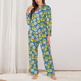 thumbnail image 2 of Balery Lovely Duck Conjunto de Pijama con Estampado para Mujer, Conjunto de Dos Piezas con Manga Larga, Ropa de Dormir Suave con Bolsillos, Pijamas Cómodos-Medium, 2 of 7