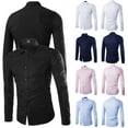 thumbnail image 4 of Men Slim Fit Shirt Long Sleeve Button Down Tops Formal Dress Business Work Luxury Cloth, 4 of 5