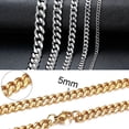 thumbnail image 5 of Cuban Chain Necklace for Men Women,Basic Punk Stainless Steel Curb Link Chain Chokers,Vintage Gold Color Solid Metal Collar, 5 of 6
