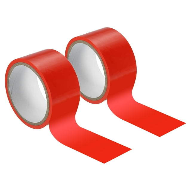 Unique Bargains Rubans Statiques Antiadhésifs 2 Po X 49 Pi, Ruban Adhésif pour Conduit en 2 Rouleaux Sans Colle, Adsorption Électrostatique, Rouge