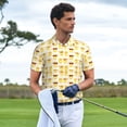 thumbnail image 3 of Balery Cute Yellow Duck Camisa Polo de Hombre con Estampado, de Manga Corta y Tejido Medio, Camisa Tipo Golf Polo-3X-Large, 3 of 6