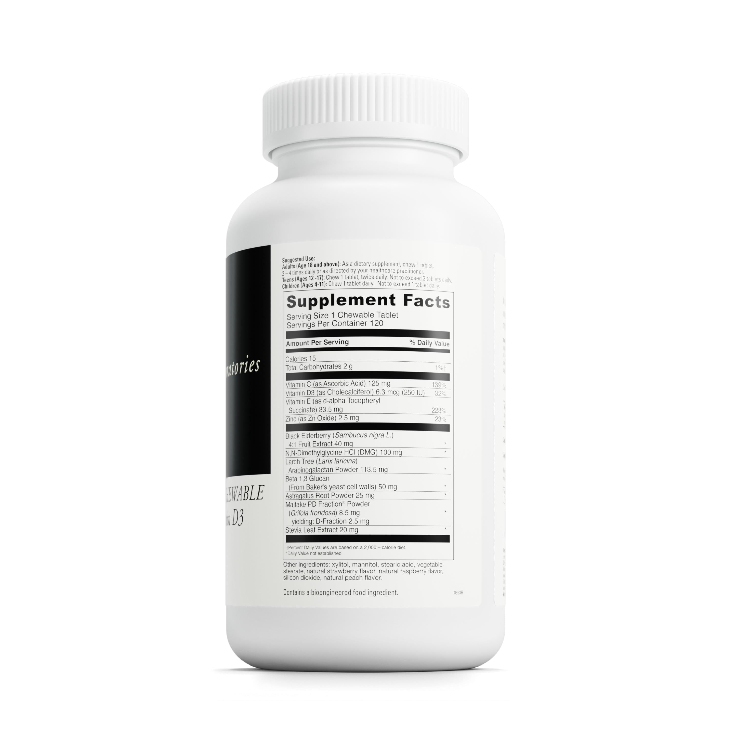 DaVinci Labs Immuno-DMG Chewable with Elderberry & Vitamin D3 - Dietary Supplement -120 Chewable Tablets