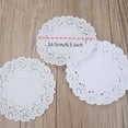 thumbnail image 2 of WHAMVOX 100pcs Disposable Oil-absorbing White Lace Paper Doilies Cake Box Liner Packaging Paper Pad 6.5", 2 of 8