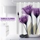 thumbnail image 2 of Cortina de ducha púrpura tulipán, cortina de ducha impermeable, cortinas de ducha decorativas para baño con ganchos, 72 pulgadas x 79 pulgadas, 2 of 5