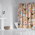 thumbnail image 2 of Bulldog Dog and Flower Florals Shower Curtain 72"x84" ,Bathroom Decorative Shower Curtains Set with 12 Hooks,Modern Waterproof Washable Shower Curtain, 2 of 6
